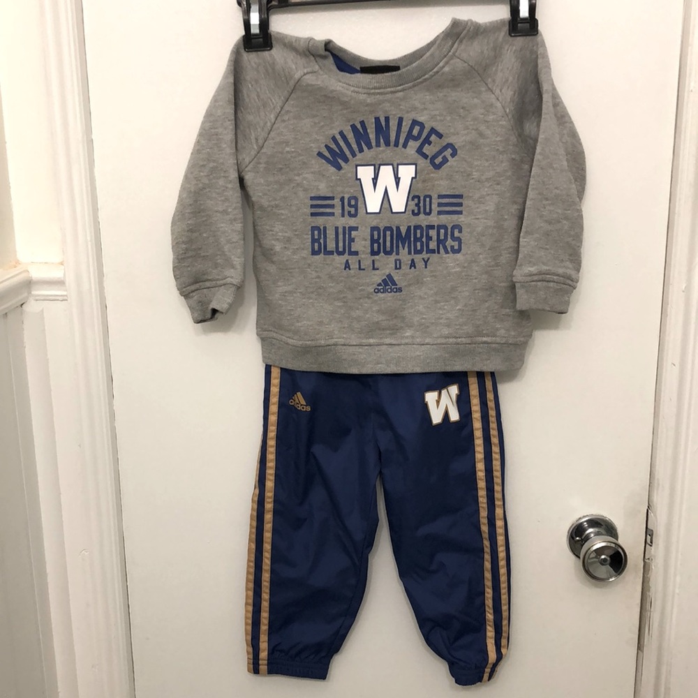 WPG Blue Bombers Adidas track suit 24 months EUC
